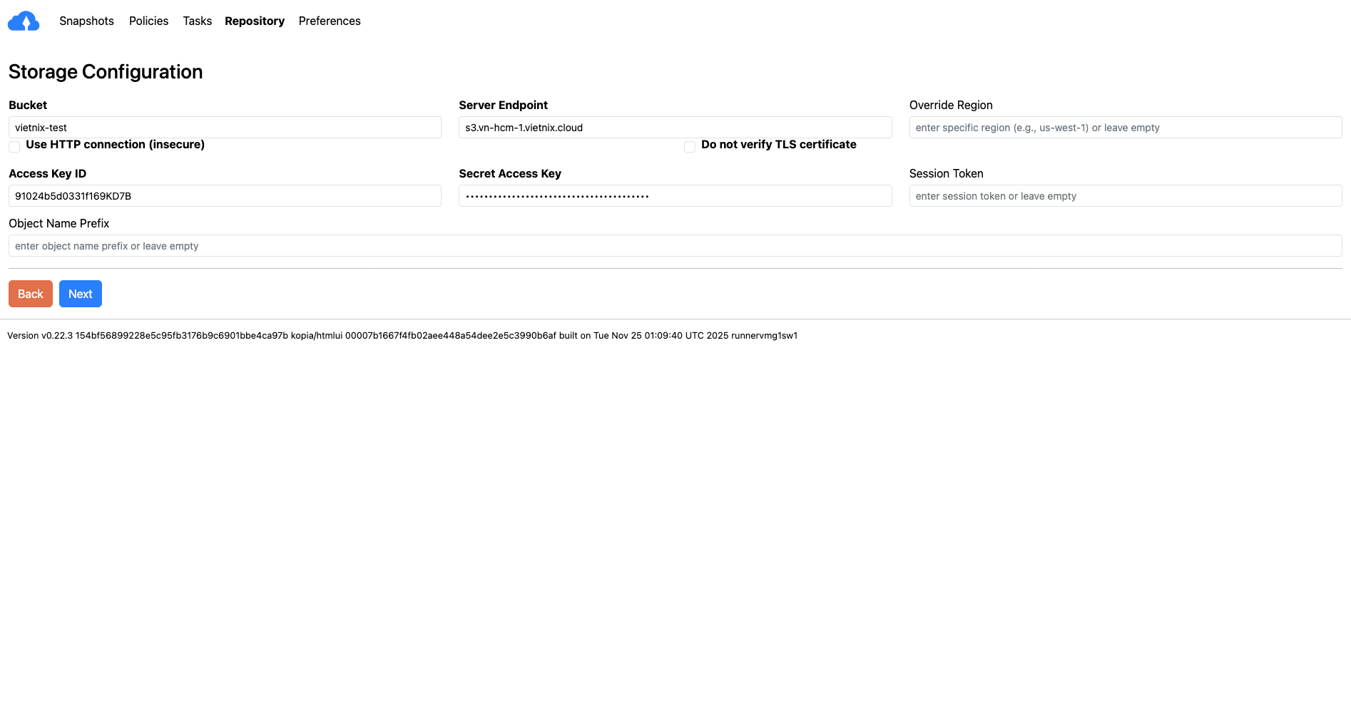 Kopia S3 Repository Setup