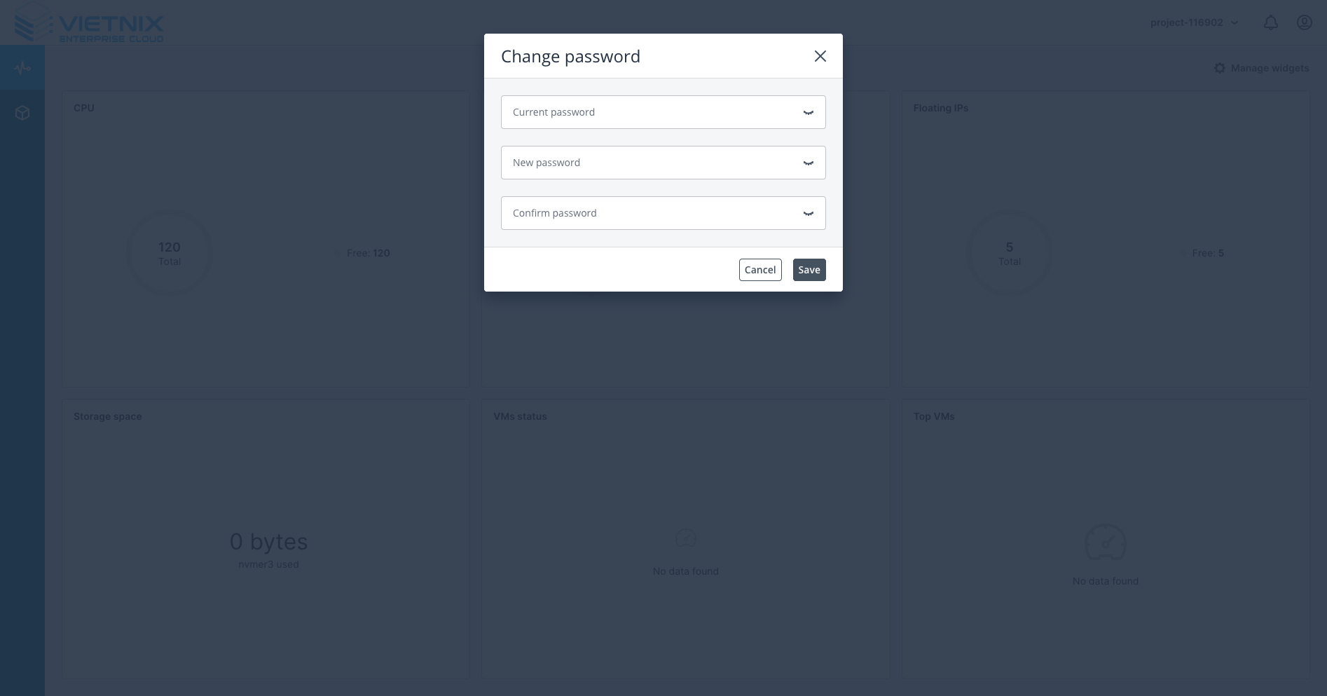 Change Password dialog