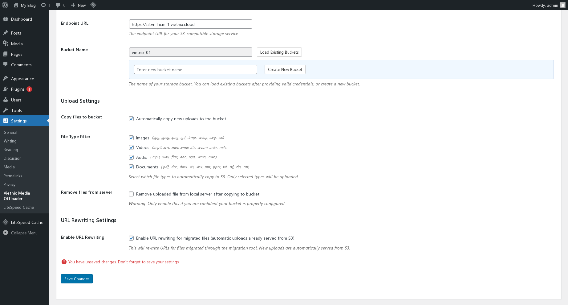 Vietnix Media Offloader Configuration Options