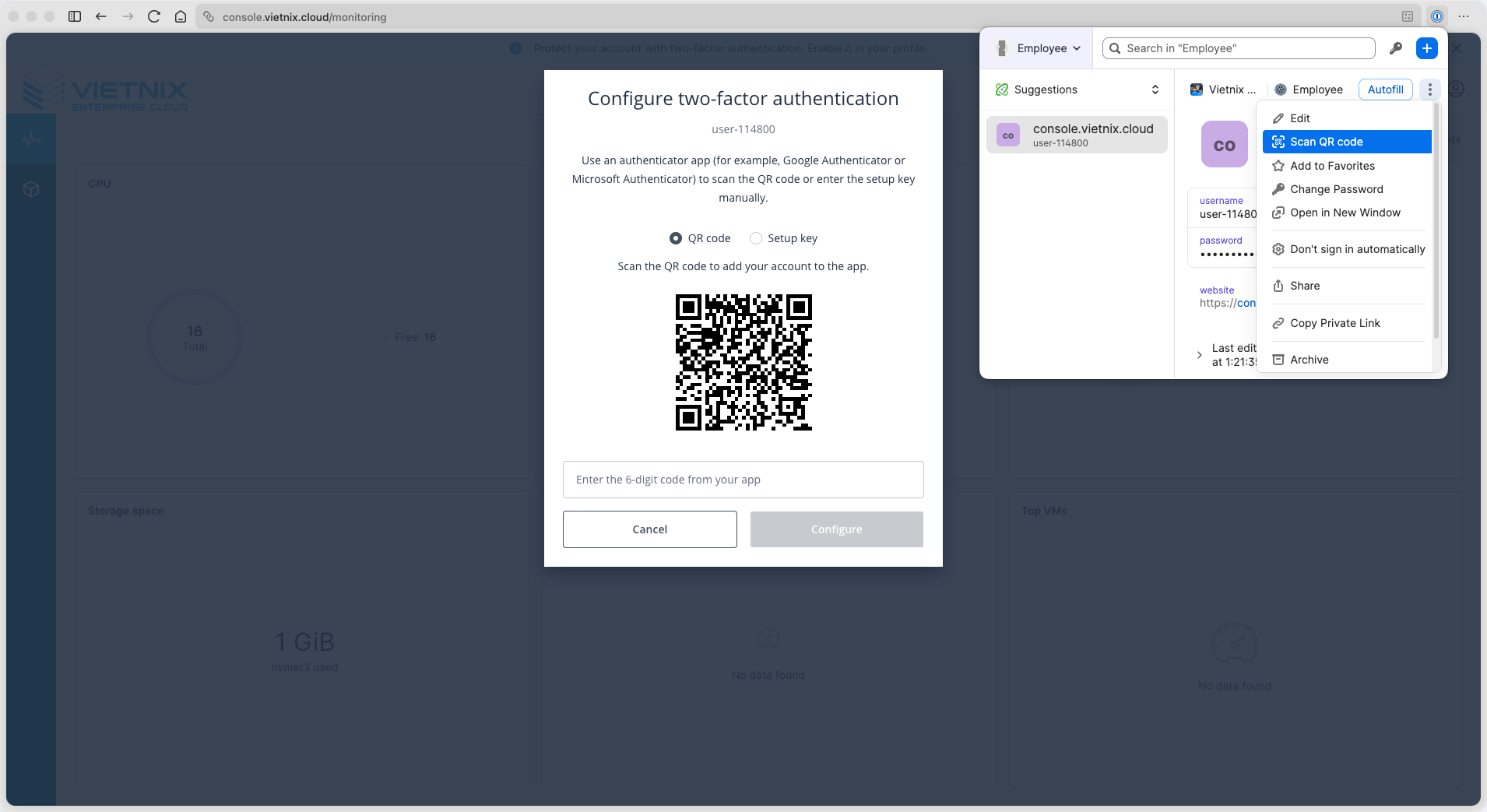 Scan QR code extension
